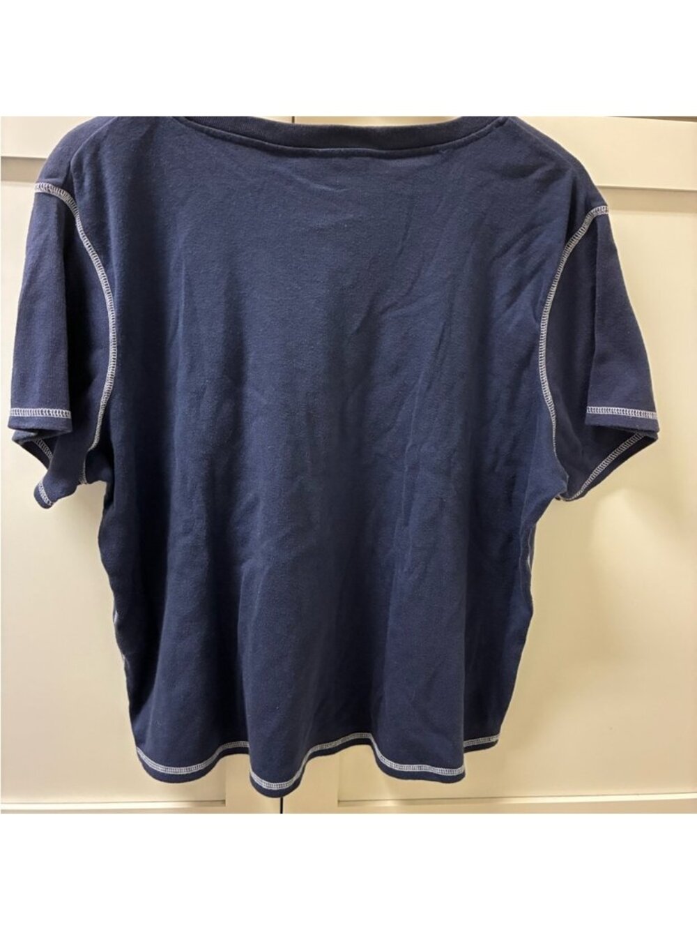 Woman’s Dark Blue Tee with White Accents - Picture 3 of 3